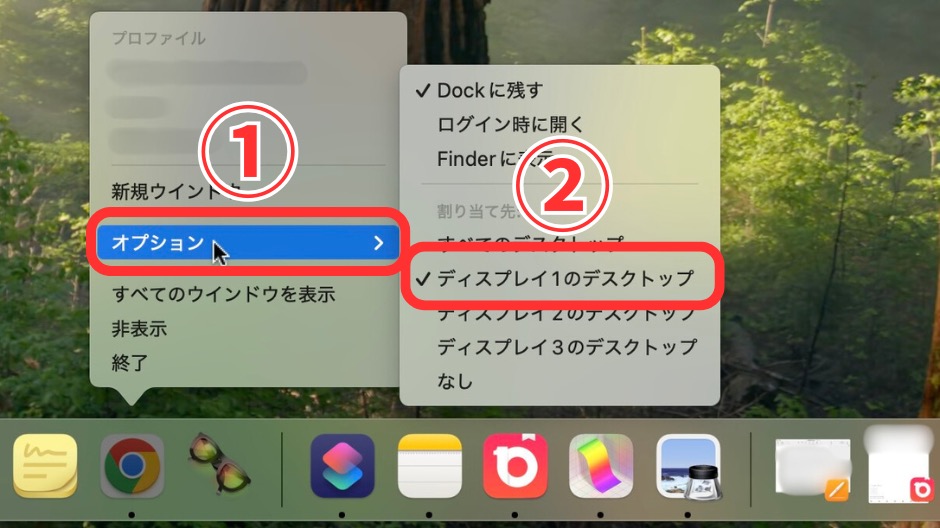 Macマルチモニターでアプリを特定のモニターに固定表示する方法の画像-8