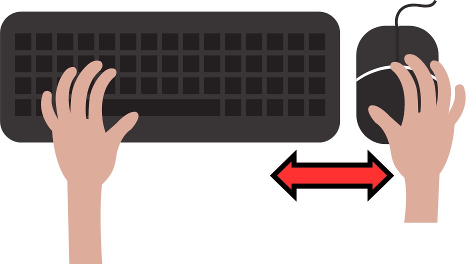 「キーボード→マウス→キーボード」という持ち替える手の動き