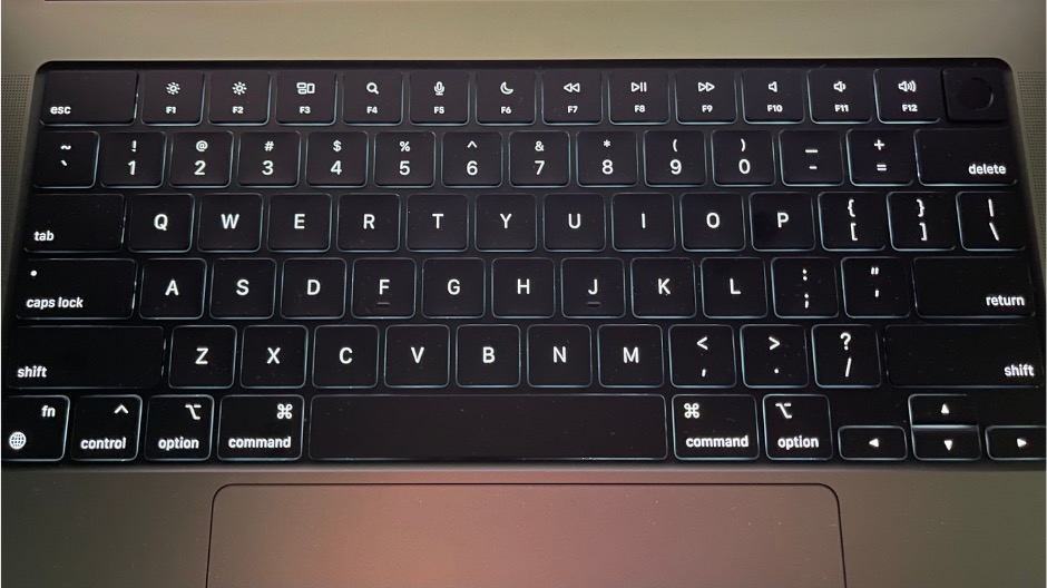 キーボードにバックライトが付いている